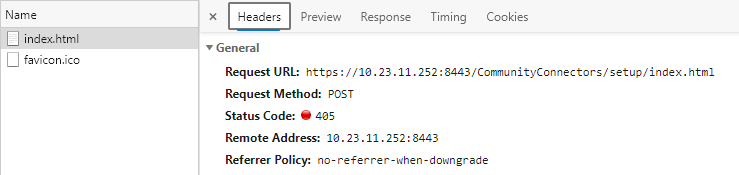 Error 405 post method not supported