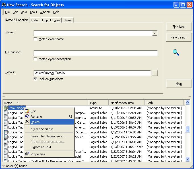 Kb30655 how to delete freeform objects from the freeform sql editor in