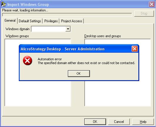 KB32194: The error message “Automation Error: The specified domain ...
