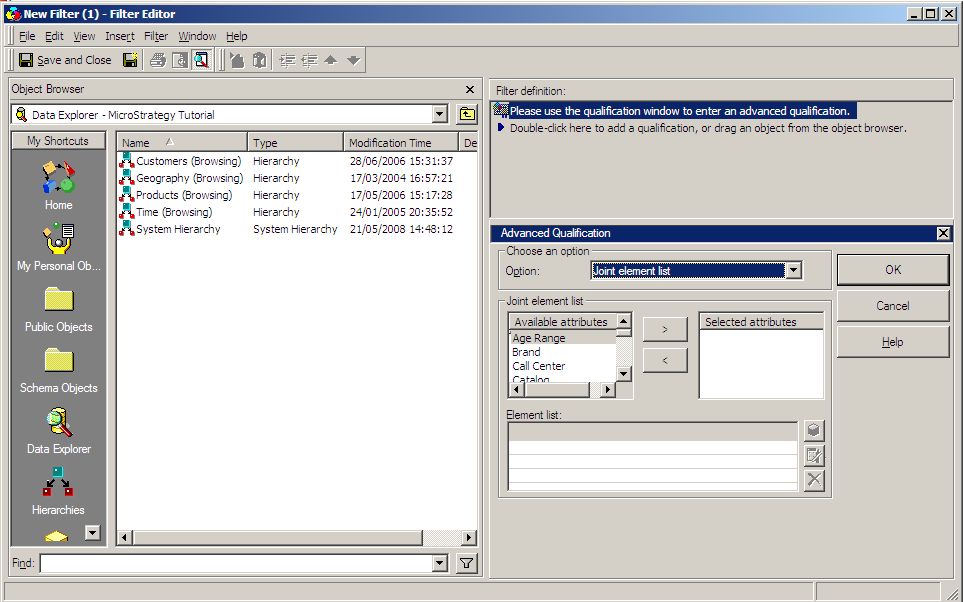 KB15742 How to create a joint element list filter in order to choose