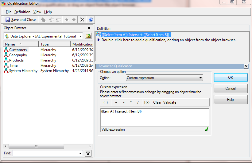 KB219862 'Invalid Expression' error is encountered when 'INTERSECT