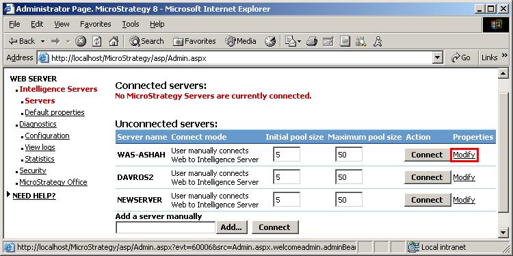 Schema van MicroStrategy Intelligence Server.