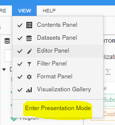 how to open dossier in presentation mode by default