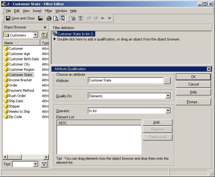 KB10847 How are embedded Prompt Filters for attributes that do not