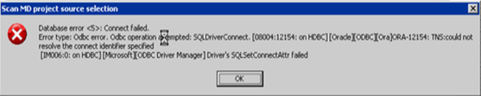 Kb37938: 'Tns: Could Not Resolve The Connect Identifier Specified', Error  Message Is Received When Running Scanmd 9.