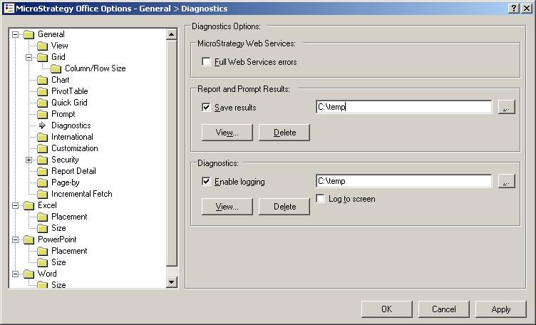 KB13992: How to enable logging in MicroStrategy Office