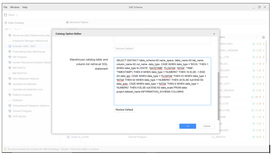 How to import tables from multiple Google BigQuery namespaces/projects