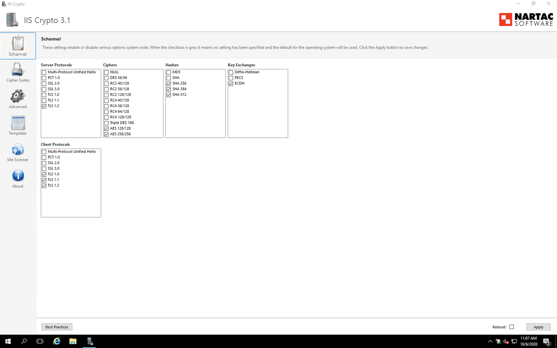 KB484612 Disable insecure SSL and TLS policies for the