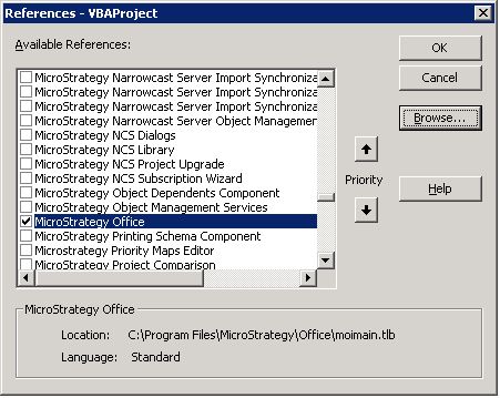 KB33882: How to add MicroStrategy Office API reference in Microsoft ...