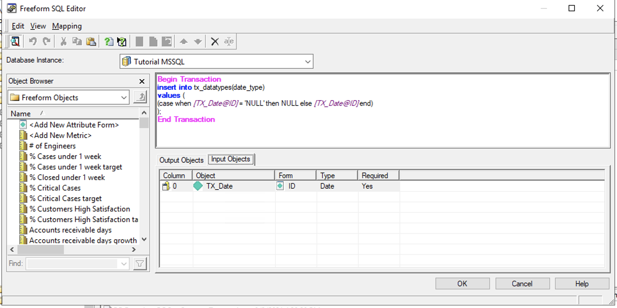 Transaction Report comparing date time with NULL failed with "String