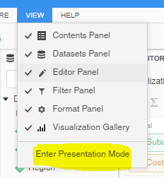 open dossier in presentation mode by default