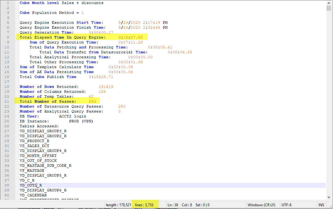 MicroStrategy SQL Query Analyzer utility